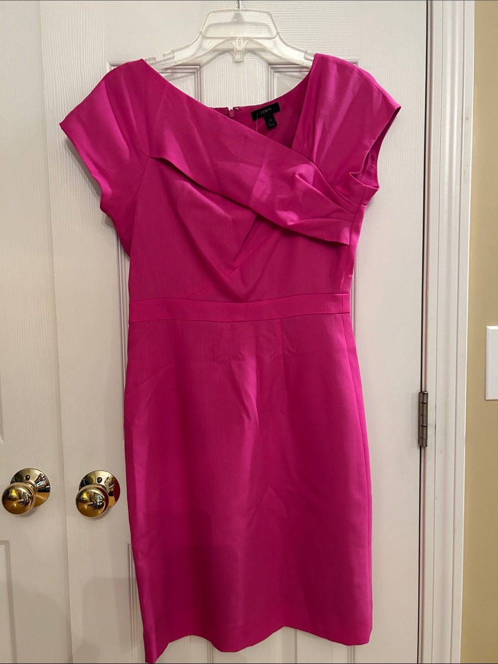NWT J. Crew Fuchsia 100% Wool Career Sheath Dress